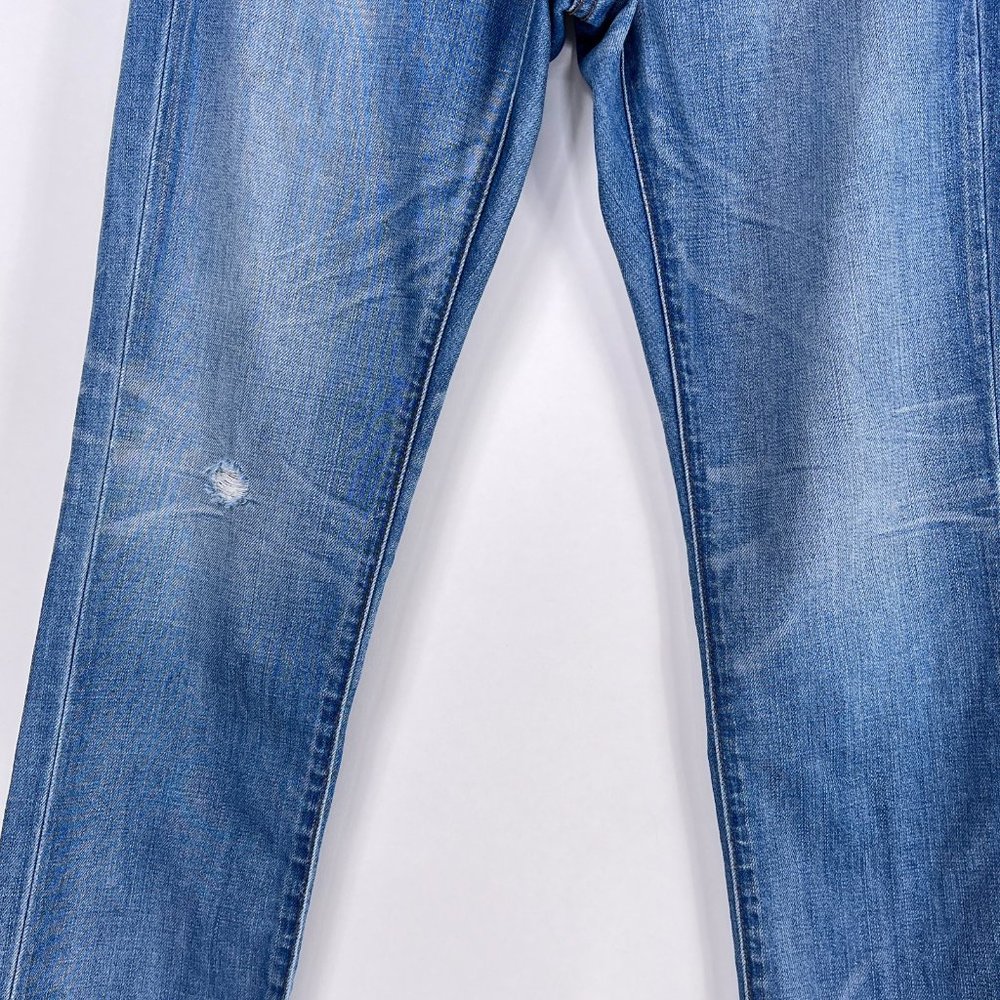 J Crew Slim Mid Rise Broken In Boyfriend Jeans Light Blue Distressed Jeans Sz 26 - Picture 5 of 12